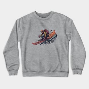 skier in Retro Sci-Fi Art style Crewneck Sweatshirt